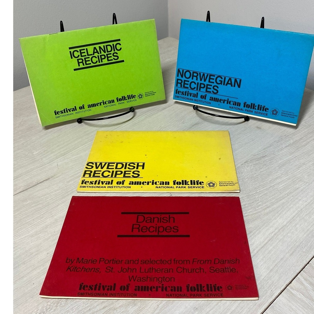 Lot of Four VTG Smithsonian Festival of American Folklife Scandinavian Recipe PB